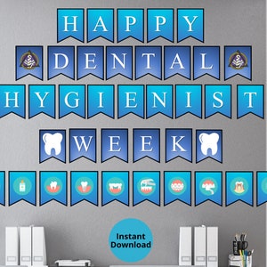 Dental Hygienist Week | Printable Wall Banner | Hygienist Week | Dental Hygiene Appreciation | Banner Clip Art