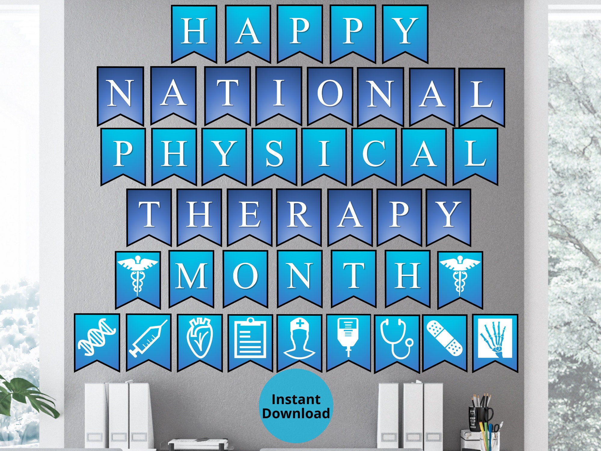 National Physical Therapy Month Printable Wall Banner Physical Therapy