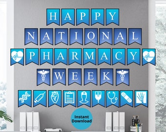 National Pharmacy Week | Printable Wall Banner | Pharmacy Appreciation Week | Banner Clip Art | Pharmacist Gift Idea
