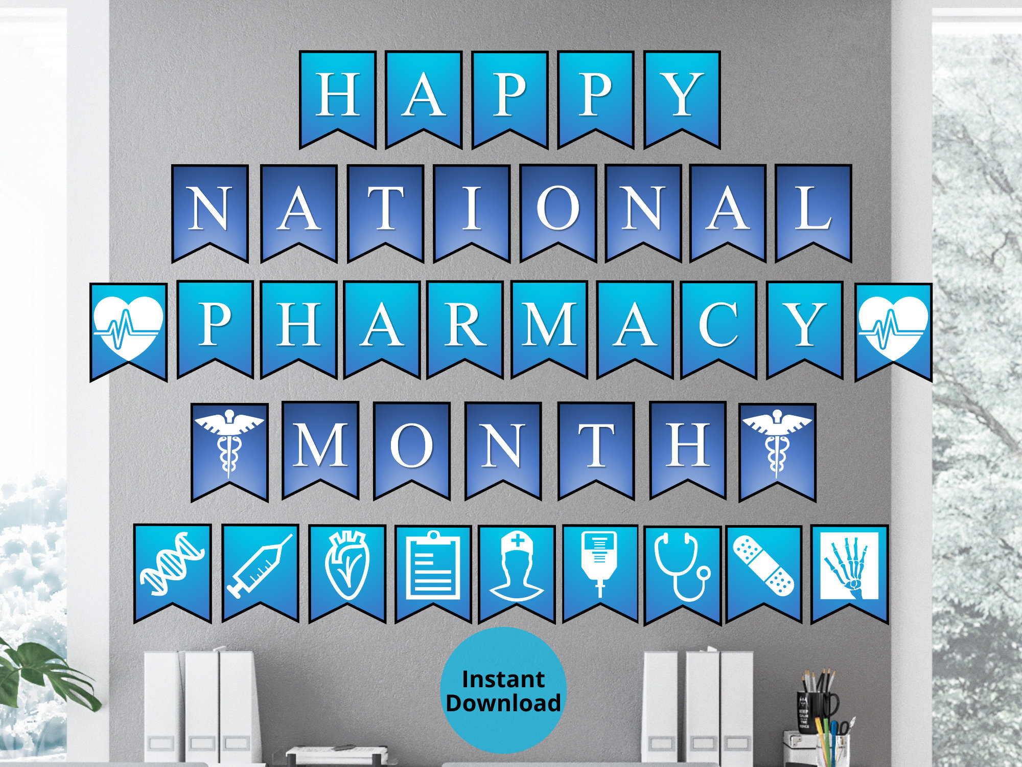 National Pharmacy Month Printable Wall Banner Pharmacy Etsy