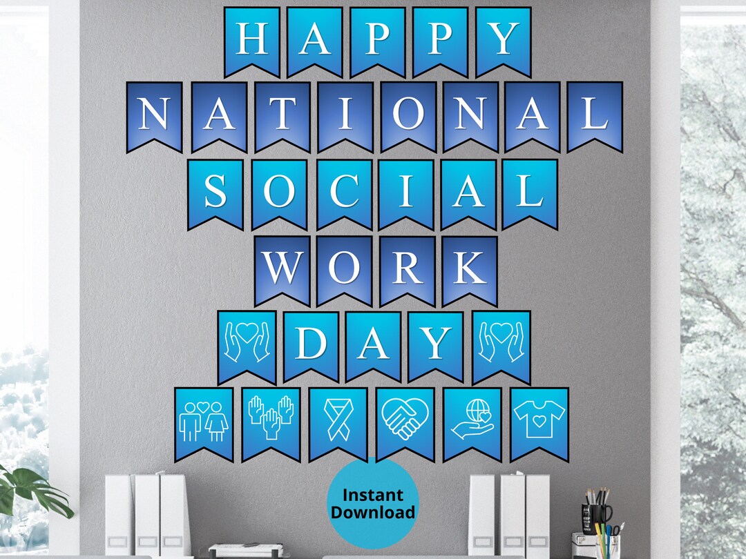 National Social Work Day Printable Wall Banner Social Etsy