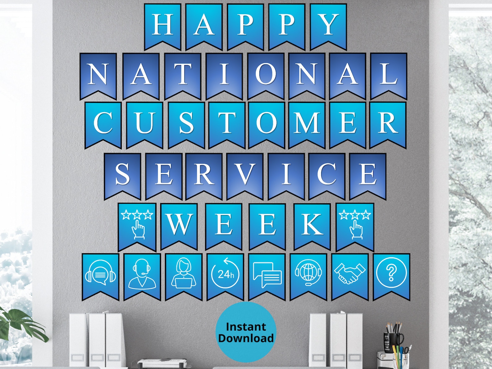National Customer Service Week Printable Wall Banner Customer Service