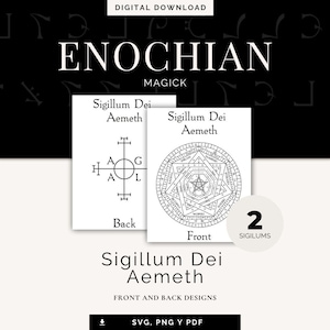 Enochian Magick - Sigillum Dei Aemeth  | Front and Back Designs | Digital | SVG, PNG and PDF Filetypes