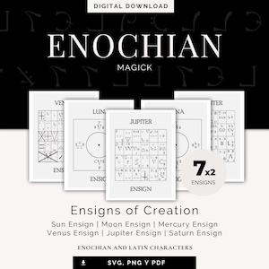 Enochian Magick - Ensigns of Creation  | Enochian and Latin Characters | Digital | SVG, PNG and PDF Filetypes