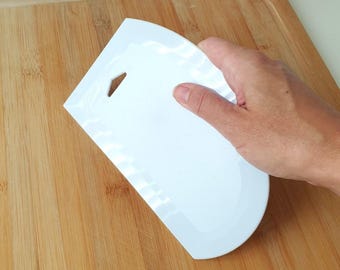 XL Bowl Scraper - 2-in-1 Bench & Dough Cutter | Sturdy Plastic White