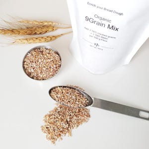 9 Grain Mix - Cracked, Organic | 4 Bread Baking - Hot Breakfast Cereal Mix with Flax Seeds | 12.7oz / 360g