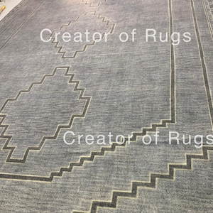 Vintage Inspired Oushak, 10x12/12x15. Vintage Rug, Green Oushak rug, Handmade Wool Rug, 9x12  Antique oushak, Rug, 8x10 Antique oushak rug,