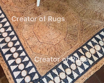 9x12 Blue and Brown Abaca Rug, 8x10 Jute Rug, 10x12 Natural Manila hemp rug.
