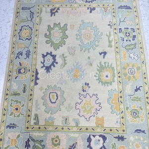 9x12 Blue Oushak Area Rug, Green Oushak rug, Handmade Wool Rug, 5x8 Orange Modern oushak, Rug, Neutral oushak rug,