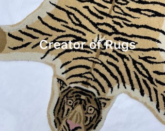 Hand-Tufted Tibetan Tiger Rug: New Zealand Wool, Kids Room Decor
