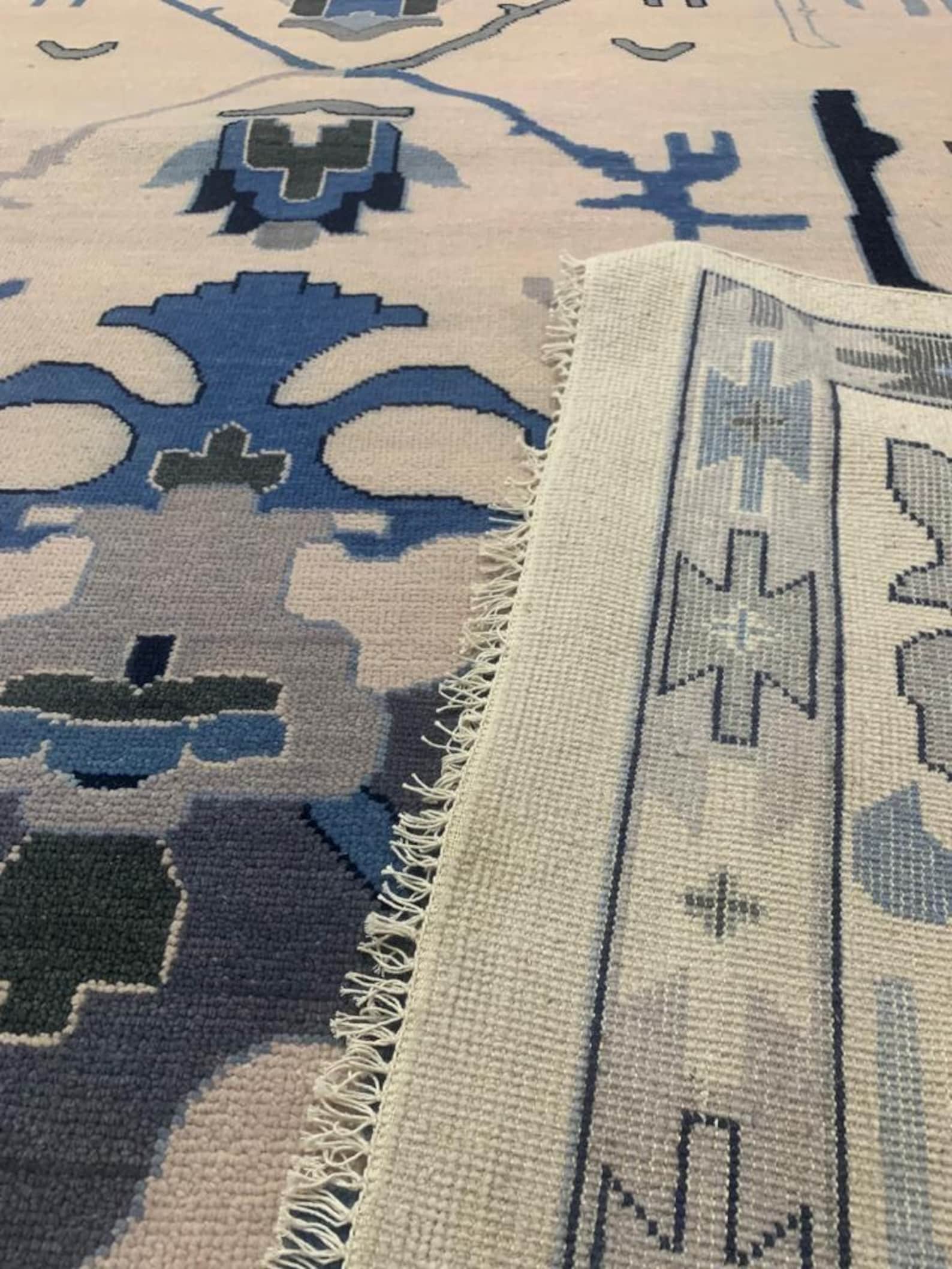 Buy 10x14 Blue Turkish Oushak Area Rug Green Oushak Rug Handmade Online