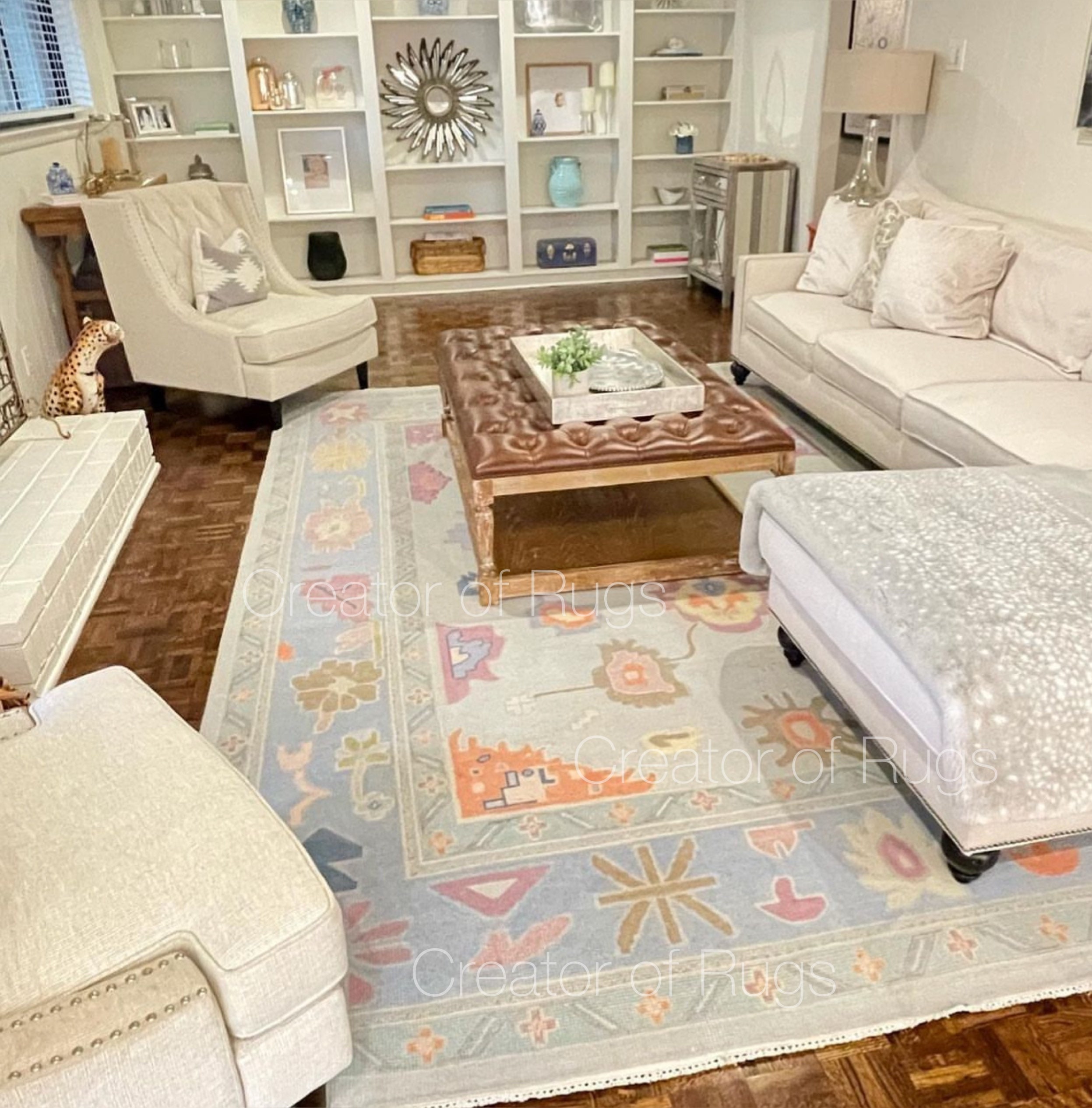 10x14 Blue Turkish Oushak Area Rug Green Oushak Rug Handmade Etsy