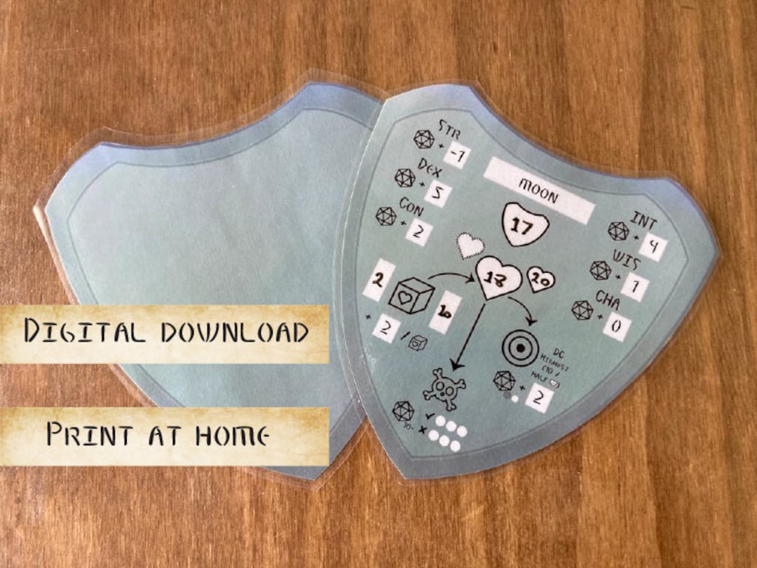 Dnd 5E Defenses Tracker Print at Home, Armor Class, Hit Points, Hit
