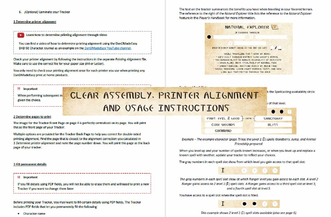 Dnd 5E Ranger Spell and Ability Tracker Wilderness Survival Etsy