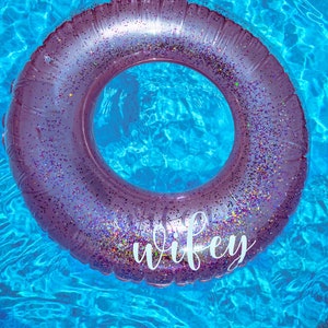 Personalized Glitter Pool Float: Bachelorette Party Swim Tube