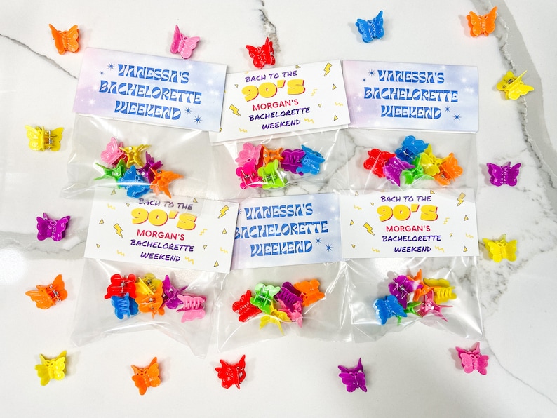 Personalized Pack of 6 Butterfly Clips 90s Y2K 2000s Themed Etsy