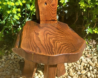 Stool Hand Carved Birthing Chair Wanderwood Solid Three Legged Elm Wood Milking Accessory Vintage Plant Pot Display Stand Tripod Stool