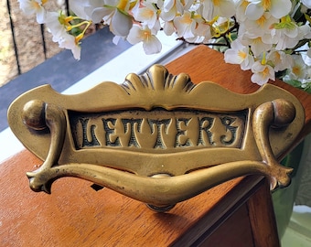 Antique French mail slot | Solid brass Marked 2921