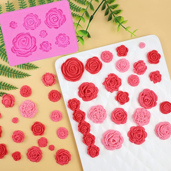 Flower Molds Silicone Guest Soap Small Roses Mold Soap Clay Resin Open Rose  Mould 