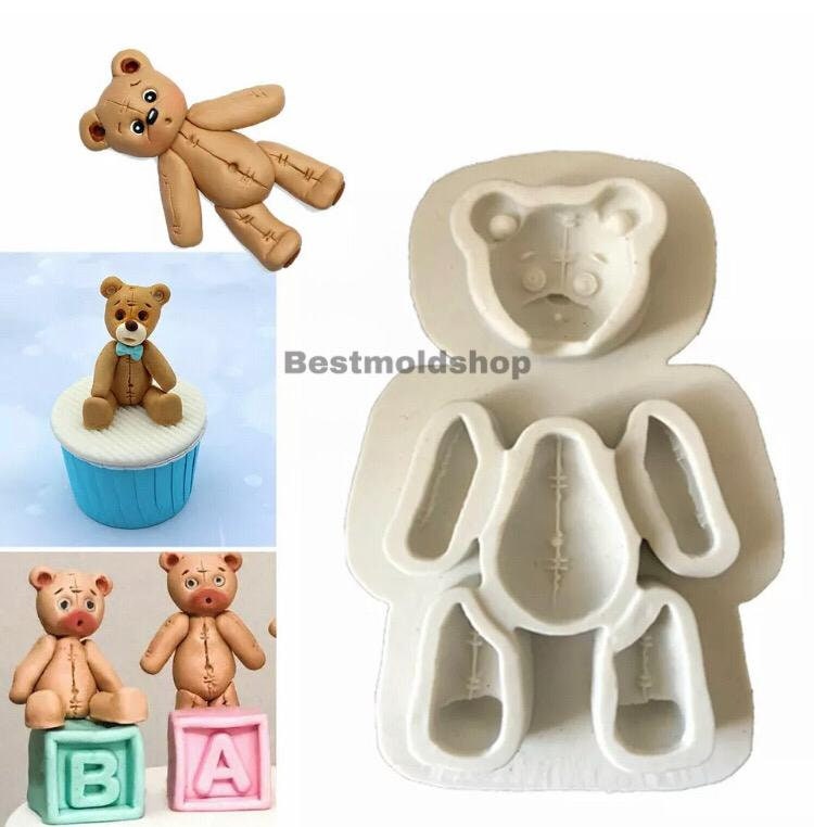Moule à ours, forme d 'ours Teddy, pour la décoration de gâteau/pâte à  mâcher/pâte à mâcher/pâte à papier/procédé de sucre : : Epicerie