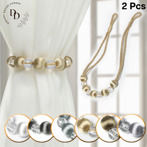 2Pcs Curtain Tie Backs, Beaded Curtain Tiebacks, Curtain Holdback, Curtain Tiebacks, Curtain Accessories, Living Room Decor.