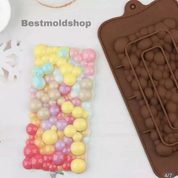 Bubbles Chocolate Bar Mould Cake Candy Wax Melts Sugarcraft Bake Mold Fondant Mould UK