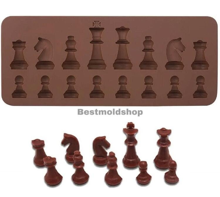 6 Stück Internationales Schach Epoxidharz Form Schachfiguren
