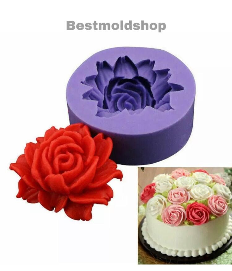 Pink polymer clay Rose series soft candy candy silicone mold used for sugar making cake decoration soap wax making process item cupcake top hat 
