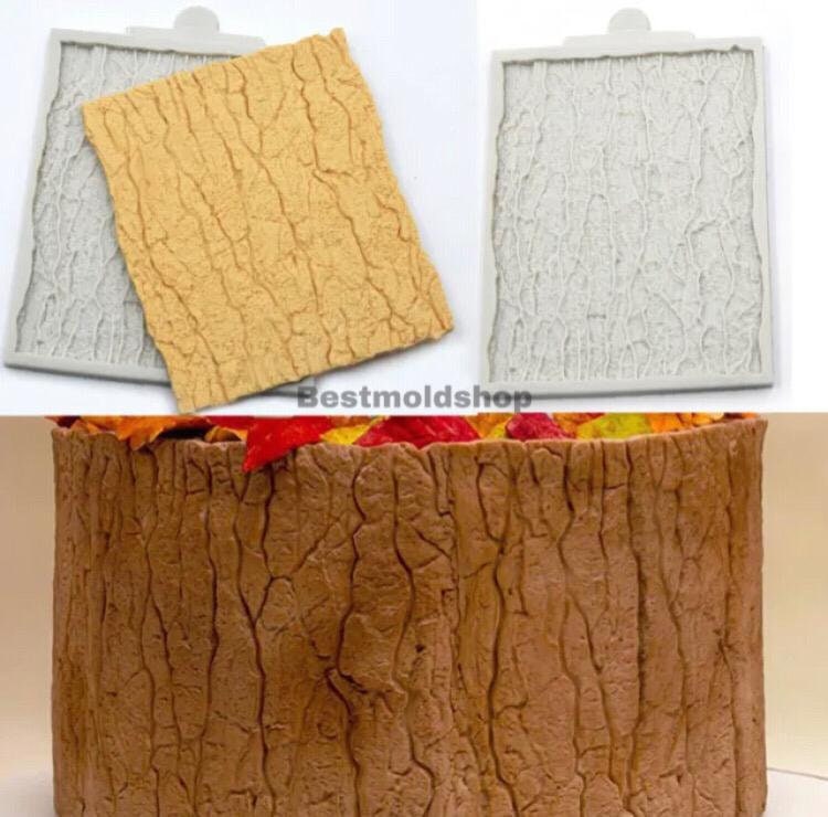Tree Bark Cake Fondant Mold Decorating Sugarcraft Silicone Border