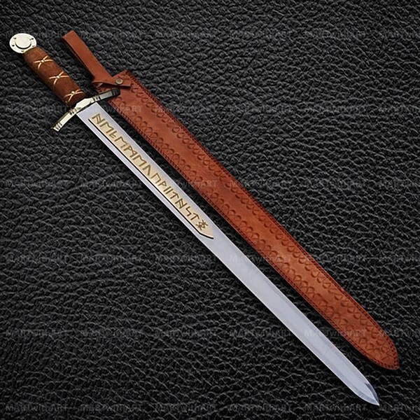 Handgefertigtes Excalibur VIKING Schwert Merlin Schwert Kohlenstoffstahl Schönes Geschenk für ihn GROOMSMEN Geschenk personalisiertes Geschenk für Mann Geschenk für sie