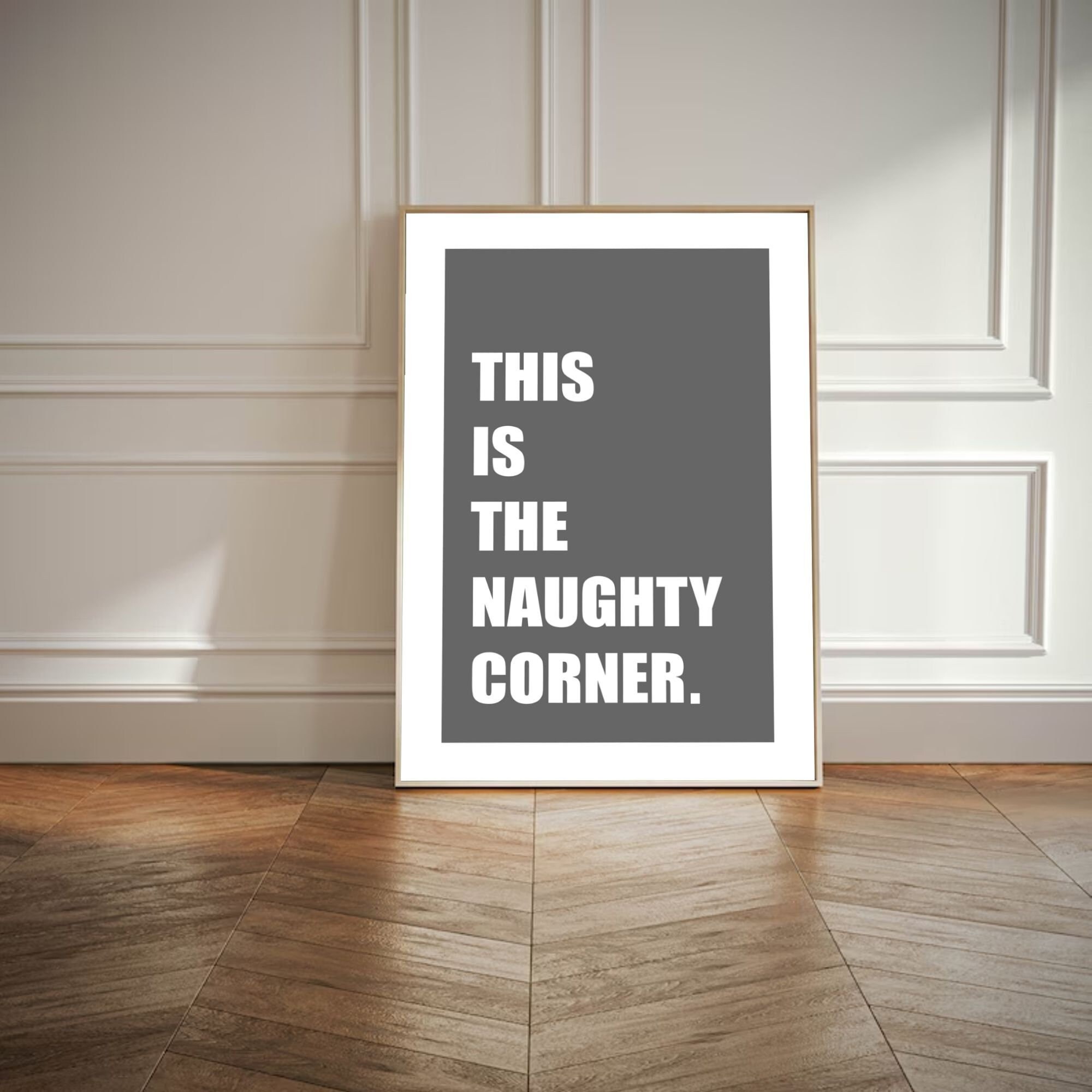 Naughty Corner Schild Aus Gusseisen – 31 X 6 Cm, Handbemalt | Lustige Wanddekoration Für Haus & Garten