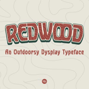 Redwood Vintage Display Typeface: Rustic Art Nouveau Font