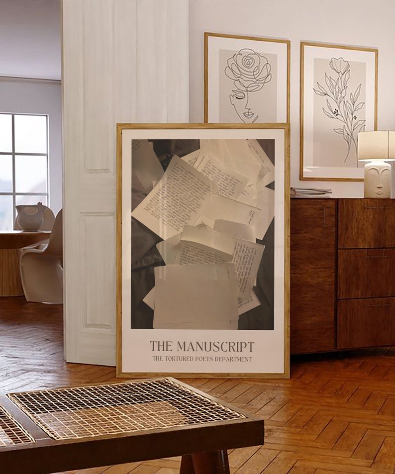 The Manuscript Poster, the Tortured Poets Department Print at Home Poster, Digital Download ...