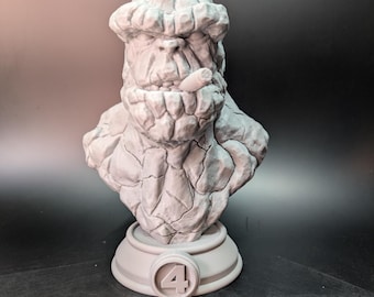 The Thing Bust | 3D Printed PLA Fan Art, Four Display