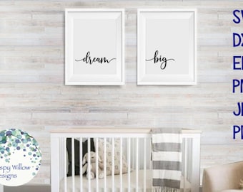 Nursery Bundle, Nursery Wall Art Bundle, Kids Nursery Bundle, Dream Big Little One and Sweet Dream Bundle