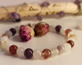 Edelstein Armband mit Auralite 23 & Bergkristall