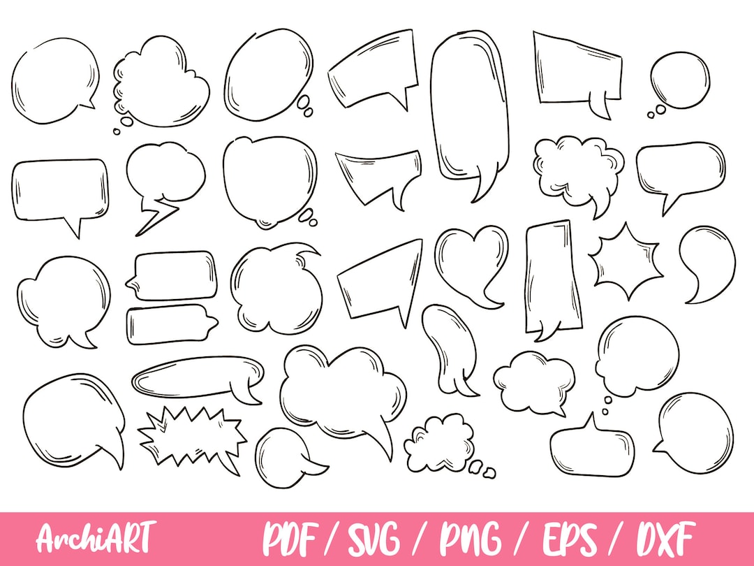33 Speech Bubbles , Speech Bubbles Svg, Thought Bubble Svg, Comic Svg ...