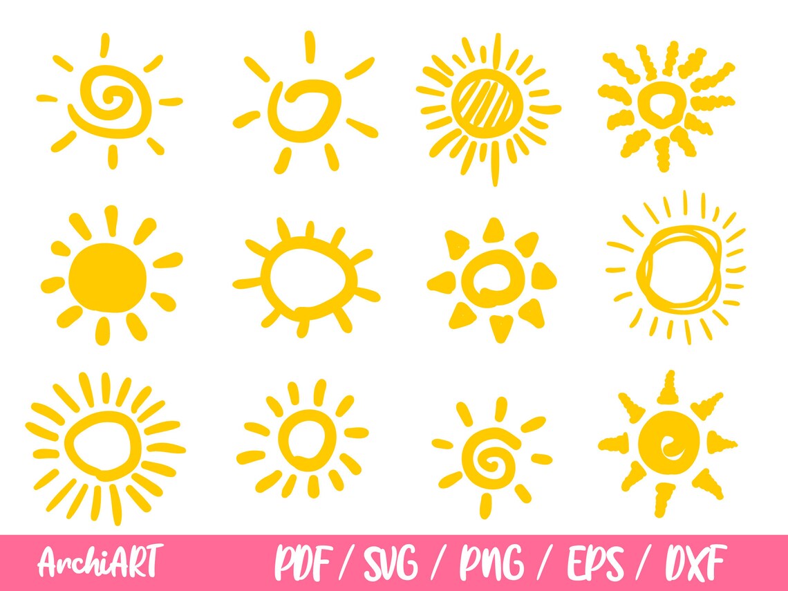 Sun SVG Files for Cricut Sun SVG Bundle Sun Png Dxf Pdf Sun - Etsy