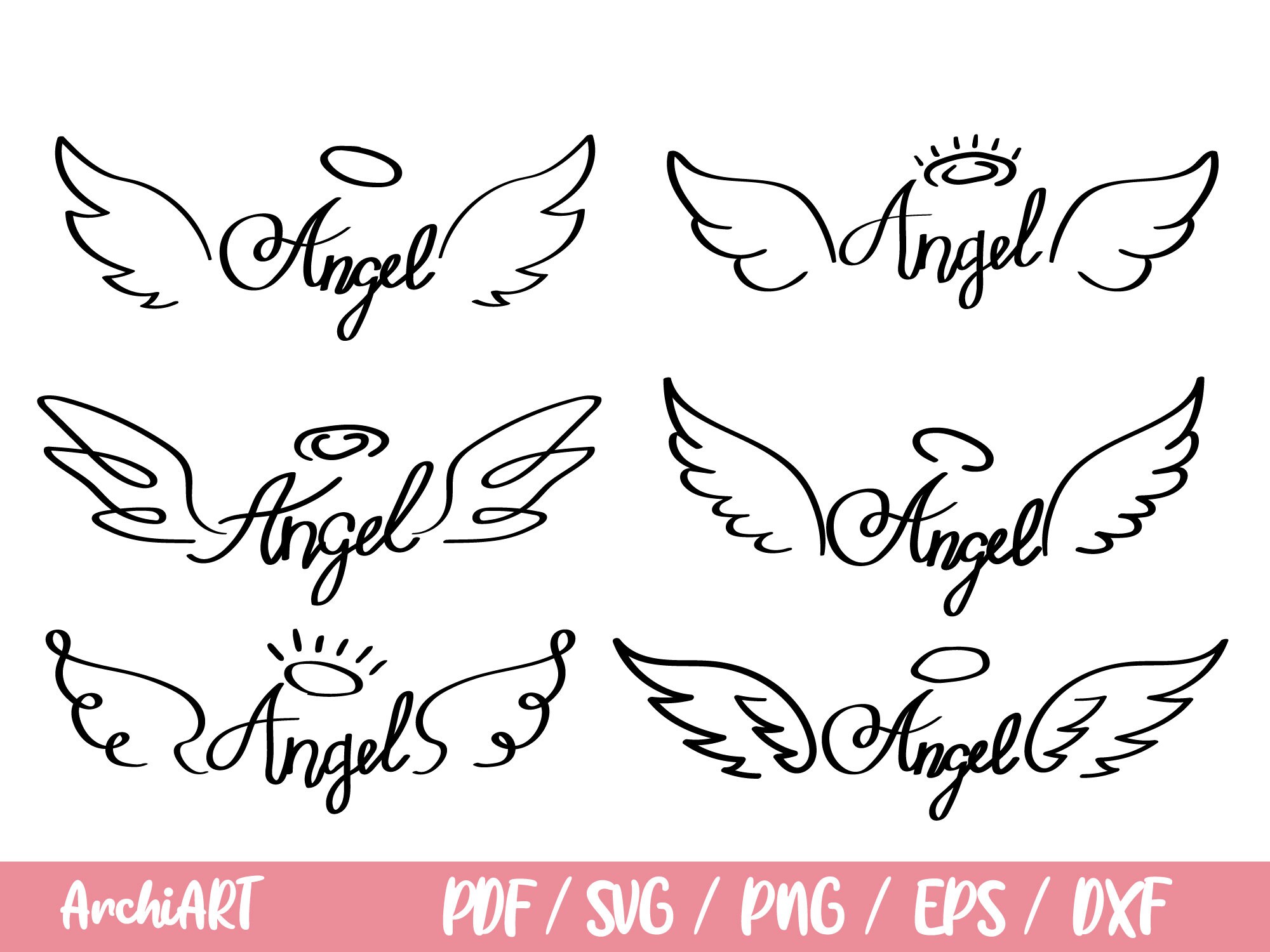 Angel Wings SVG, Angel, Halo Svg, Angel Wings Svg, Angel Svg, Wings Svg