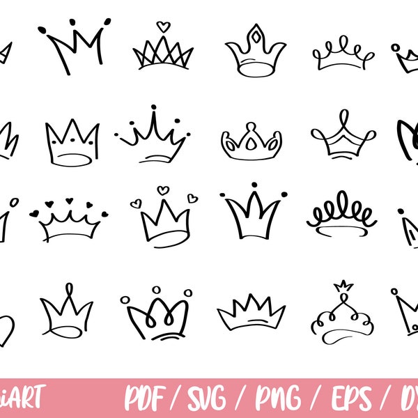 Couronne Svg / Png / Eps / Dxf / Diadème svg / Vecteur de la Couronne / Coupe de la Couronne / Couronne de princesse / Couronne du roi / Clipart de la Couronne / Cricut de la couronne de la reine / Silhouette