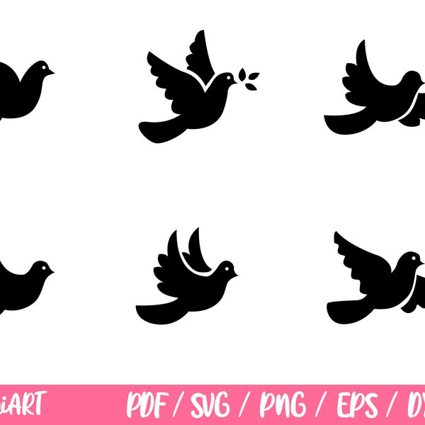 Dove Bundle Cut Files Clipart, Doves SVG / Pigeon svg / Peace svg / Bird svg / Dove decorations / Clipart / Cut Files Cricut Silhouette DXF