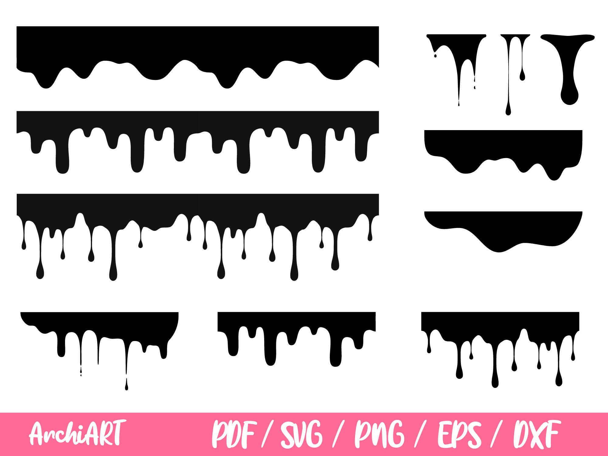 Dripping borders svg free, borders svg, dripping svg, instant download,  silhouette cameo, cutting files, dripping borders cut files 0997 –  freesvgplanet
