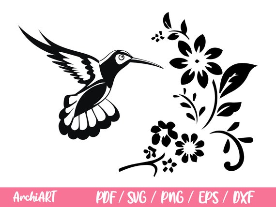 Hummingbird Flower Silhouette