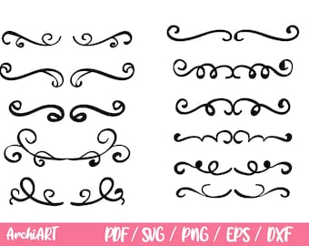 Dividers Bundle Svg, Text Dividers Svg, Flourish Svg, Divider Clipart Svg, Wedding Decor Svg, Swirls Svg, Borders Svg, Flourish Swirl Svg