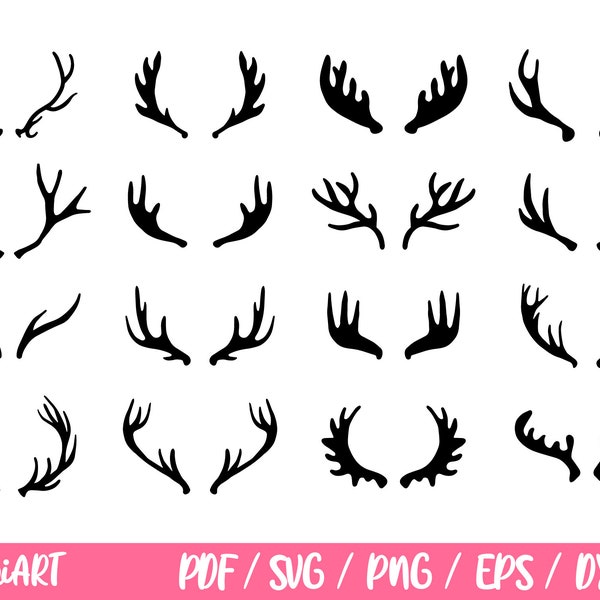 Reindeer svg, DEER ANTLERS SVG,  Deer Antlers clipart, Antlers Svg cut files for Cricut, Hunting Svg, Christmas svg, deer silhouette svg