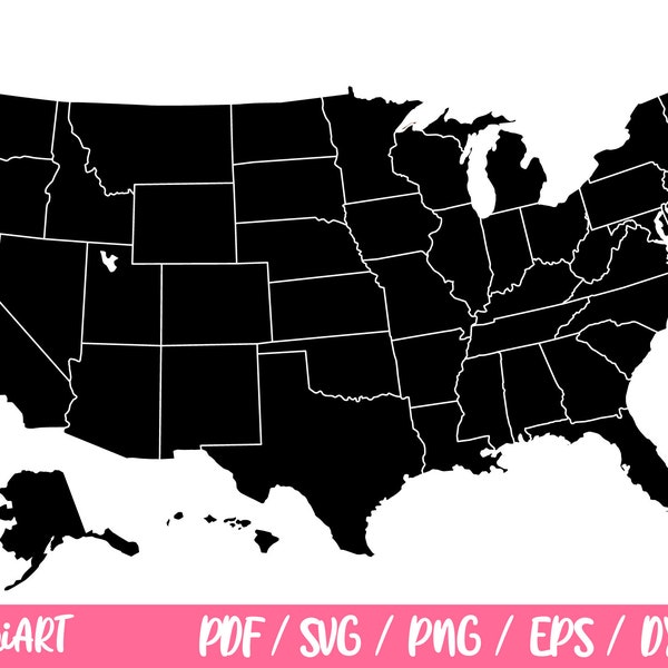 USA MAP SVG Files, States Svg Files For Cricut, All States Svg file, States Cutting File Svg, Usa map bundle svg, 50 States svg Bundle