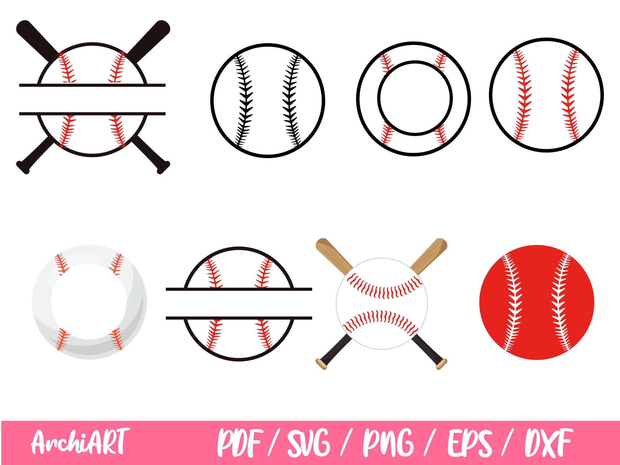 Baseball SVG Bundle by Oxee, Baseball Bat SVG, Baseball Ball SVG