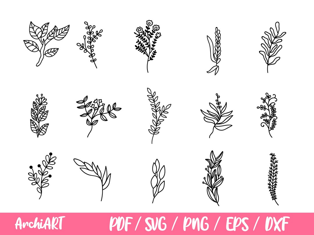 Leaves Svg, Leaves Svg Bundle, Greenery Svg Leaf Border Svg Branch Svg