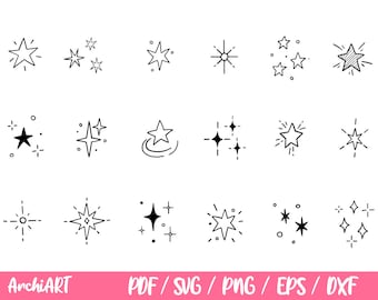 Star Svg for Commercial Use Cricut Cut File Star Outline Design Double Star Png Stars SVG Bundle Stars Clipart Stars Svg Files For Cricut