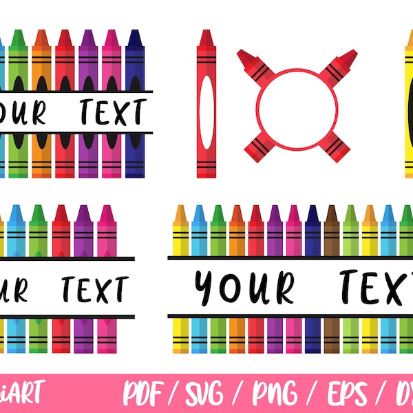 Crayon SVG files for Cricut / Crayon Svg / Crayon Png / Crayon Ai / Crayon Eps / Crayon Pdf / Split letter Monogram / Split Crayon